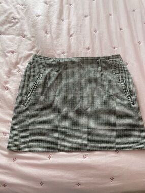 Guess Black White and brown Houndstooth Mini Skirt